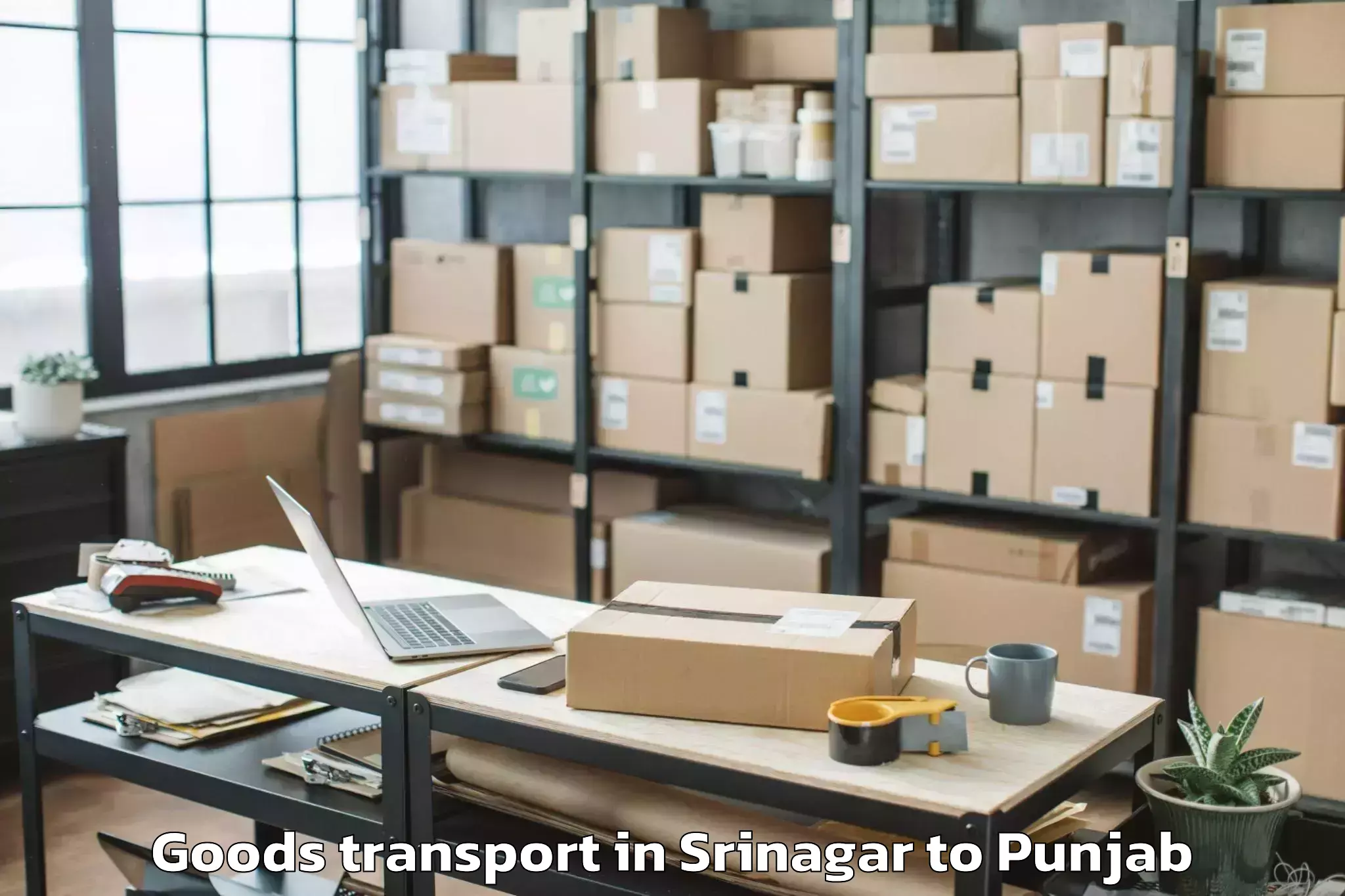 Easy Srinagar to Barnala Goods Transport Booking